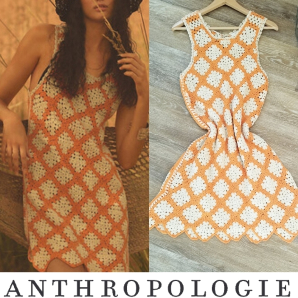Maeve Anthropologie Sleeveless Crochet Knit Mini Dress Lined NWT Boho Summer - Picture 16 of 16
